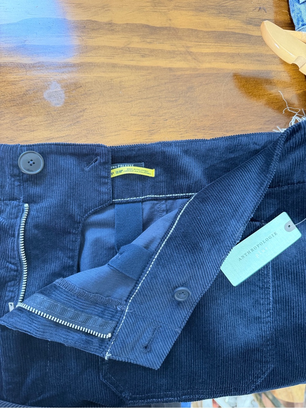 NWT Anthropologie Maeve Colette  
Crop Pant Navy Corduroy Wide Leg Plus Size 26W - Picture 8 of 10